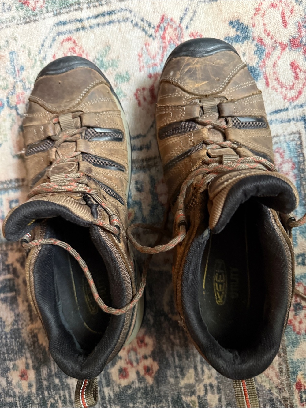 Keen Brown Leather and Black Toe Men's Work Shoes. 10EE. WIDE.